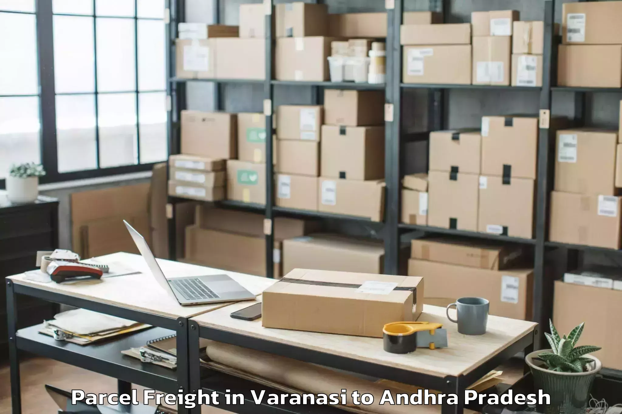 Book Varanasi to Janakavaram Panguluru Parcel Freight